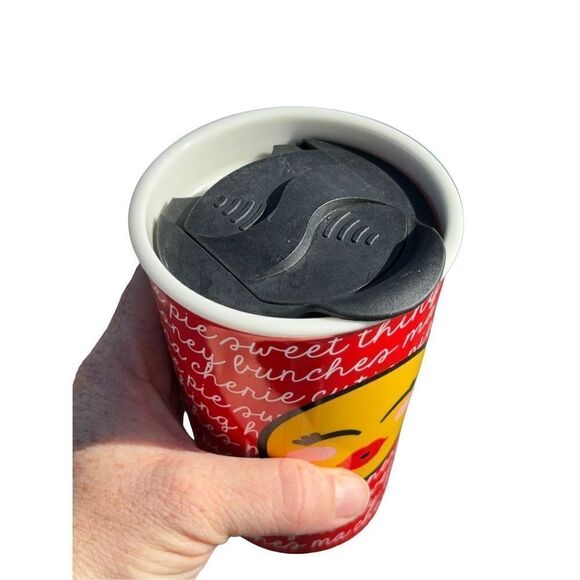 12oz smiley face Ceramic Travel Mug - Picture 2 of 2